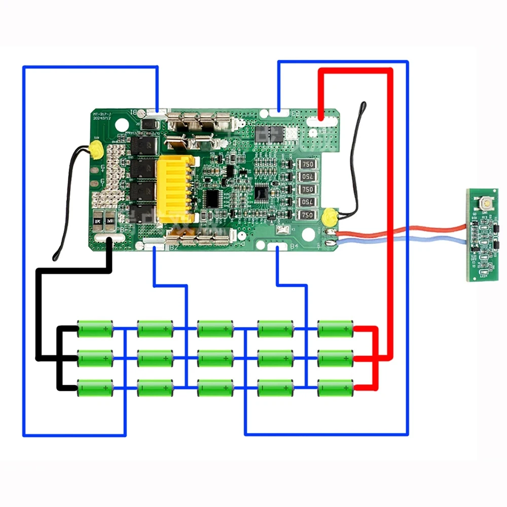 15X21700 리튬 배터리 케이스 하우징 박스 Makita BL1830 18V 리튬 이온 배터리 충전 회로 기판 BL1812B용 BMS 밸런스드 PCBA