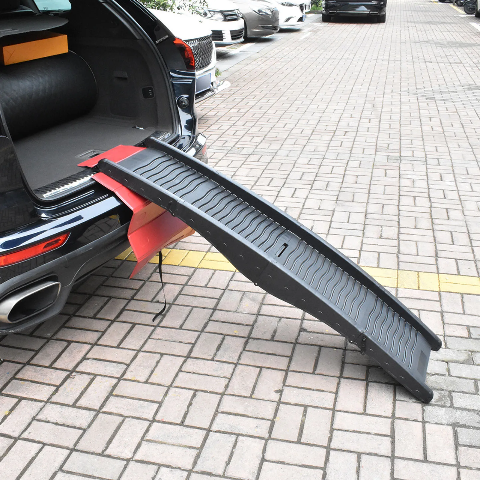Dog Car Ramp Mat Foldable Portable PU Antislip Pet Car Ramps Anti Scratch Mat for Medium to Large Dogs Dog Stairs