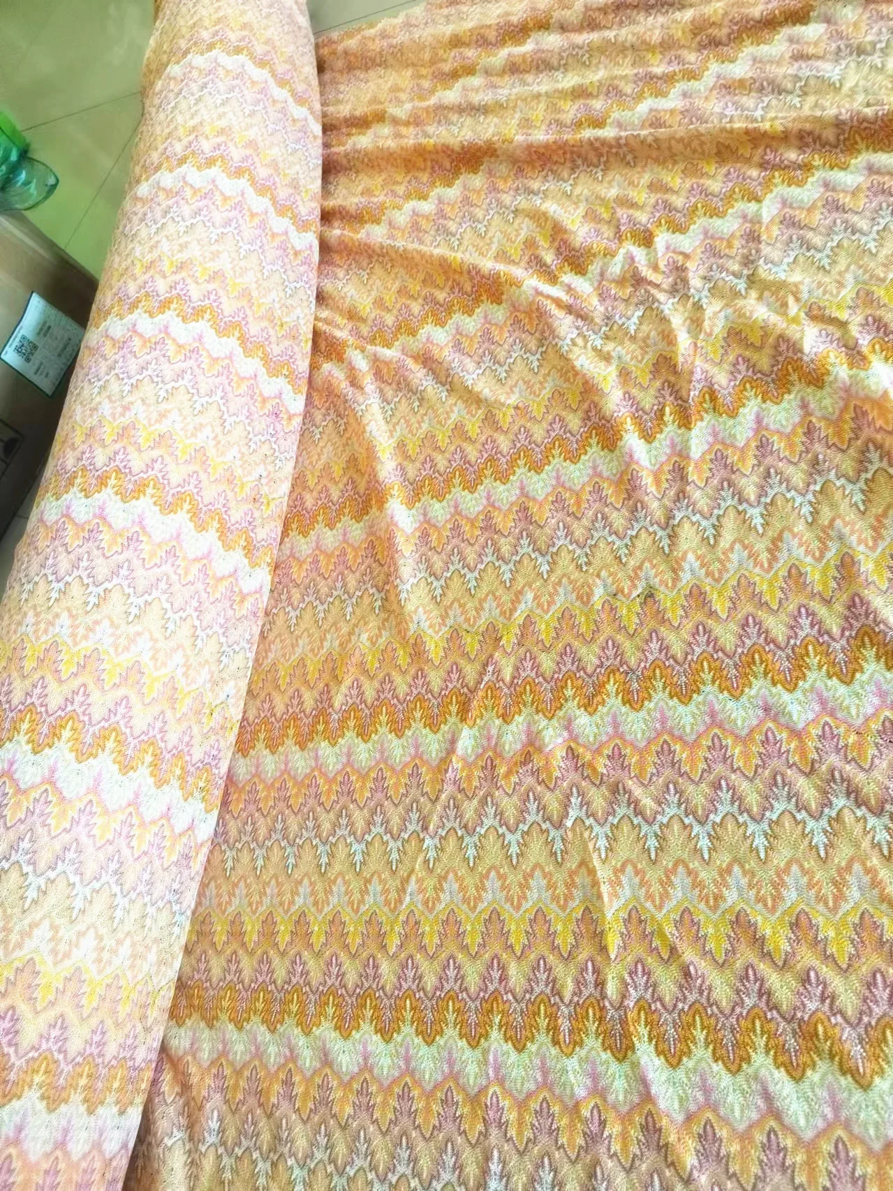 Zig Zag Knits Lace Fabrics 1 Meter For Dress Wave Striped Crochet Mesh Fabrics Diy Fashion Cloth 150CM Wide