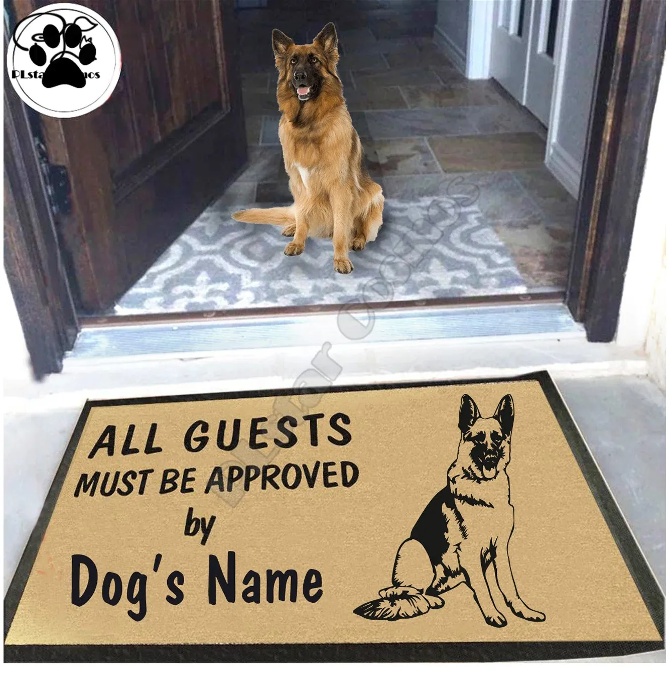 

Personalized Dog Doormat - Dog Name German Shepherd Doormat 3D Printed Doormat Welcome Doormat
