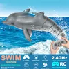 Rc Boat 2.4G Remote Control Dolphin with Light Simulation Electric Water Toys Simulation Radio-Control Animal Children Gift 2