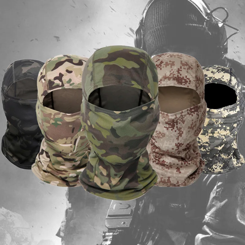 Masque Facial Tactique / Cagoule Camouflage - Airsoft, Chasse, Moto, Ski | Taille Unique Réglable