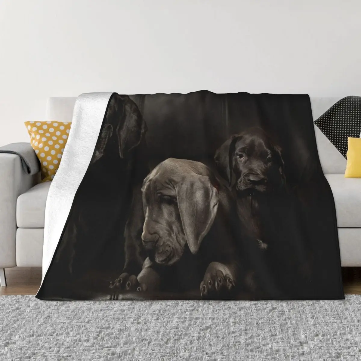 GreatDaneBlanketsSofaCoverFlannelAllSeasonAnimalDogMultifunctionSoftThrowBlankets