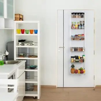 6-Tier Adjustable Pantry Organization Storage, Heavy-duty Metal Door Spice Rack for Kitchen, Bathroom 6