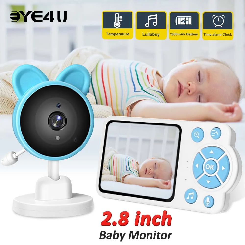 2.8 Inch Video Baby Monitor With Camera 4X Zoom Two-way Audio Night Vision Surveillance Babyphone Cam Temperature display Screen wireless baby monitor video baby monitor