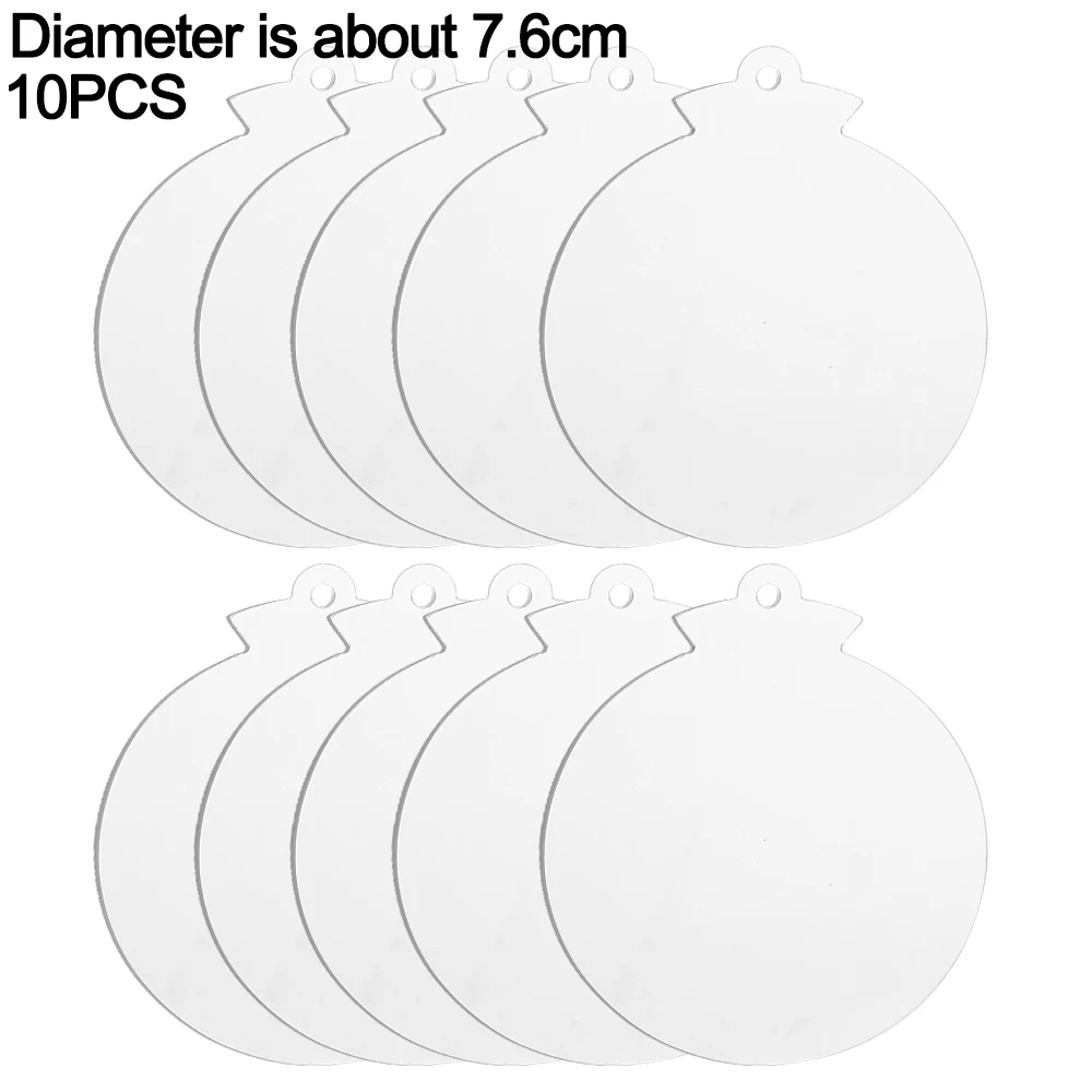 thumbnail image 1 of 10/5 piezas de discos acrílicos para colgar en el árbol de Navidad, adornos circulares en blanco para Navidad, Año Nuevo, decoración para el hogar, bolas de Navidad transparentes, manualidades, 1 of 5
