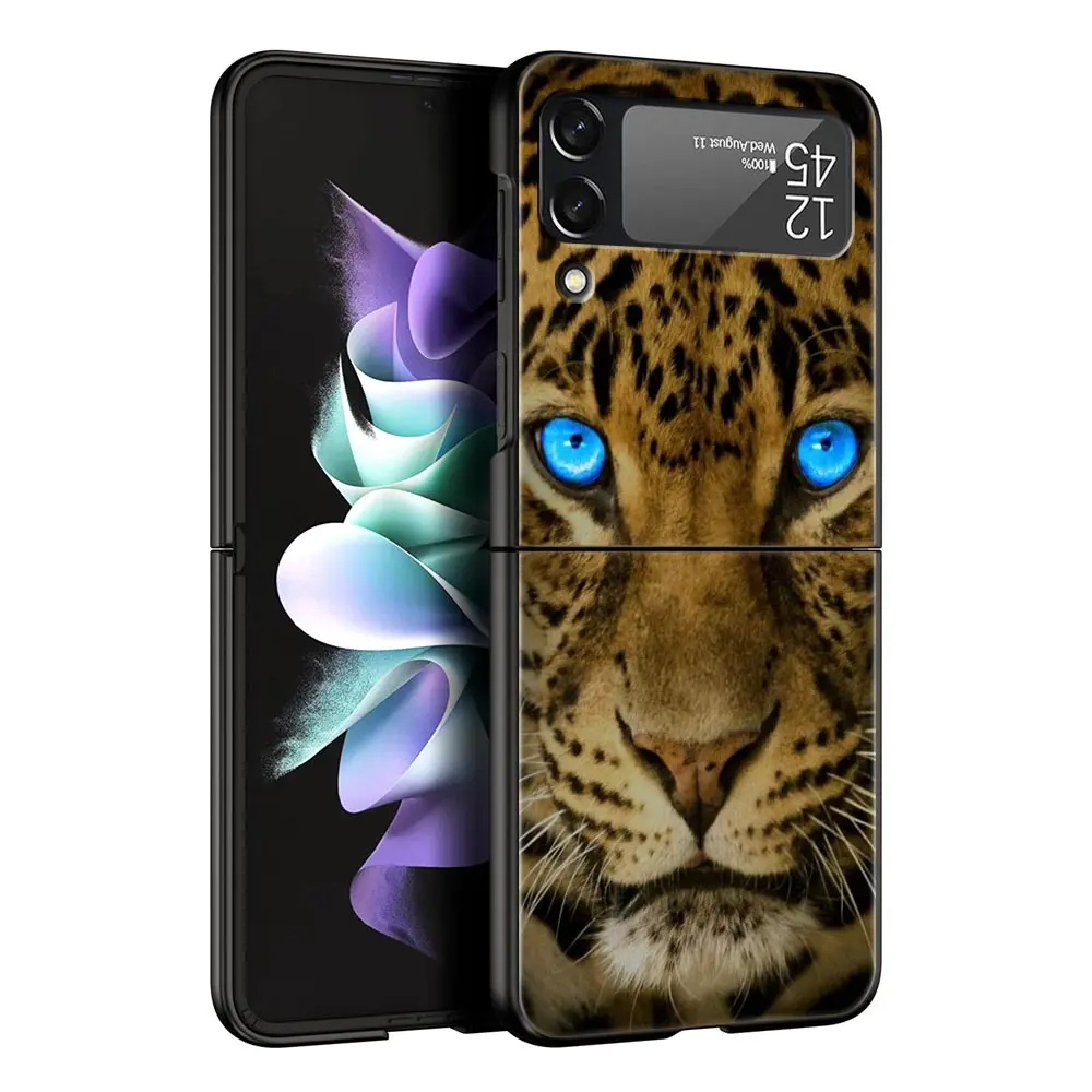 Exotic Tiger & Lion Leopard Pattern Folding Phone Case - Hard Protective Bumper Cover