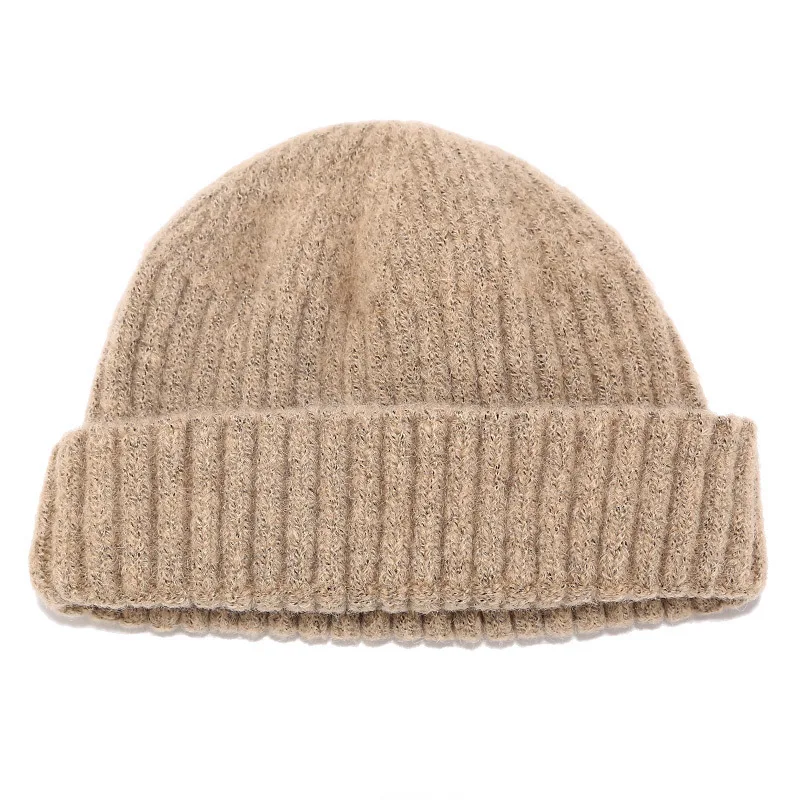 Ladies Beanies Plain Acrylic Knitted Winter Hats for Women Men Short Cuff Cap Navy Khaki Yellow Green Black 6