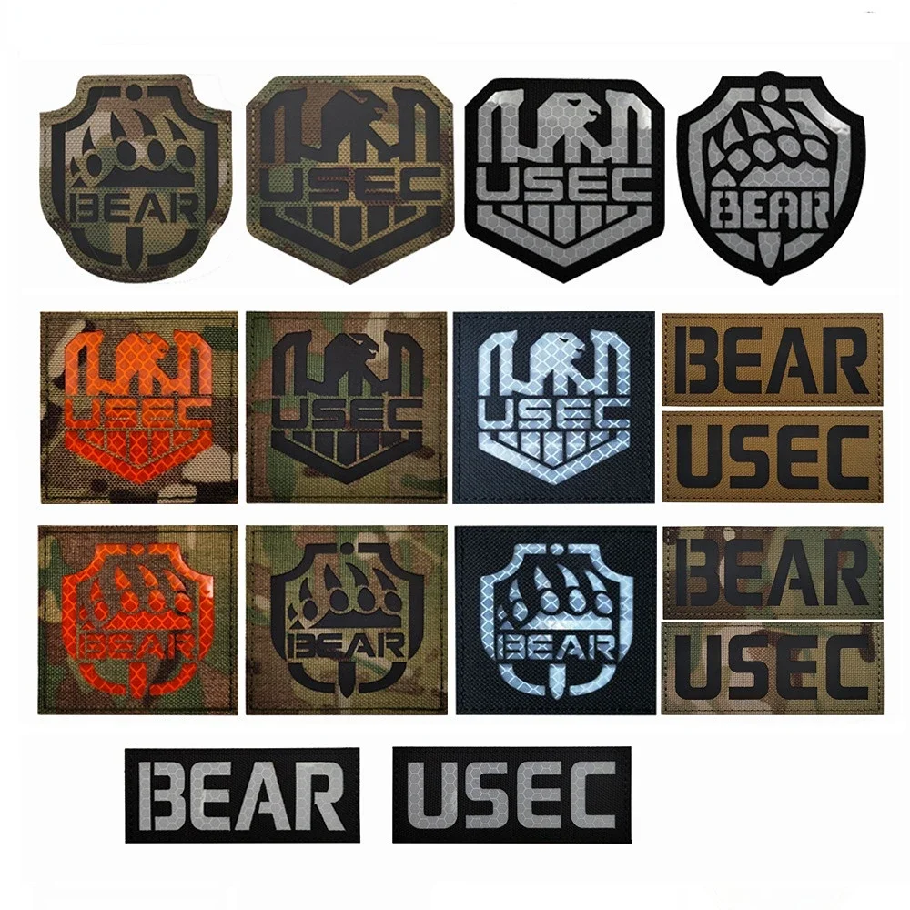 Fuga da Tarkov IR Patch in PVC Zaino Adesivi tattici Toppe ricamate per abbigliamento Distintivi morali USEC BEAR Gancio e anello  15