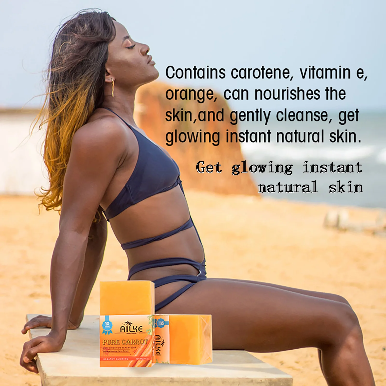 AILKE Carrot Anti-Oxidation Serum Soap, Brighten Even Skin Tone, Suitable For Black Dark Skin, Vegan Soap 5