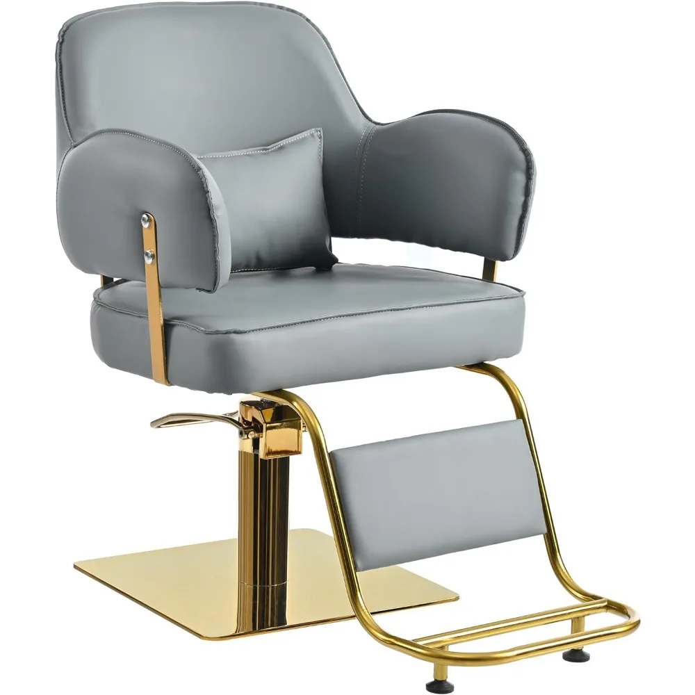 

Barber Chair Salon Chair for Hair Stylis with Heavy Duty Hydraulic Pump Adjustable 360° Rotation