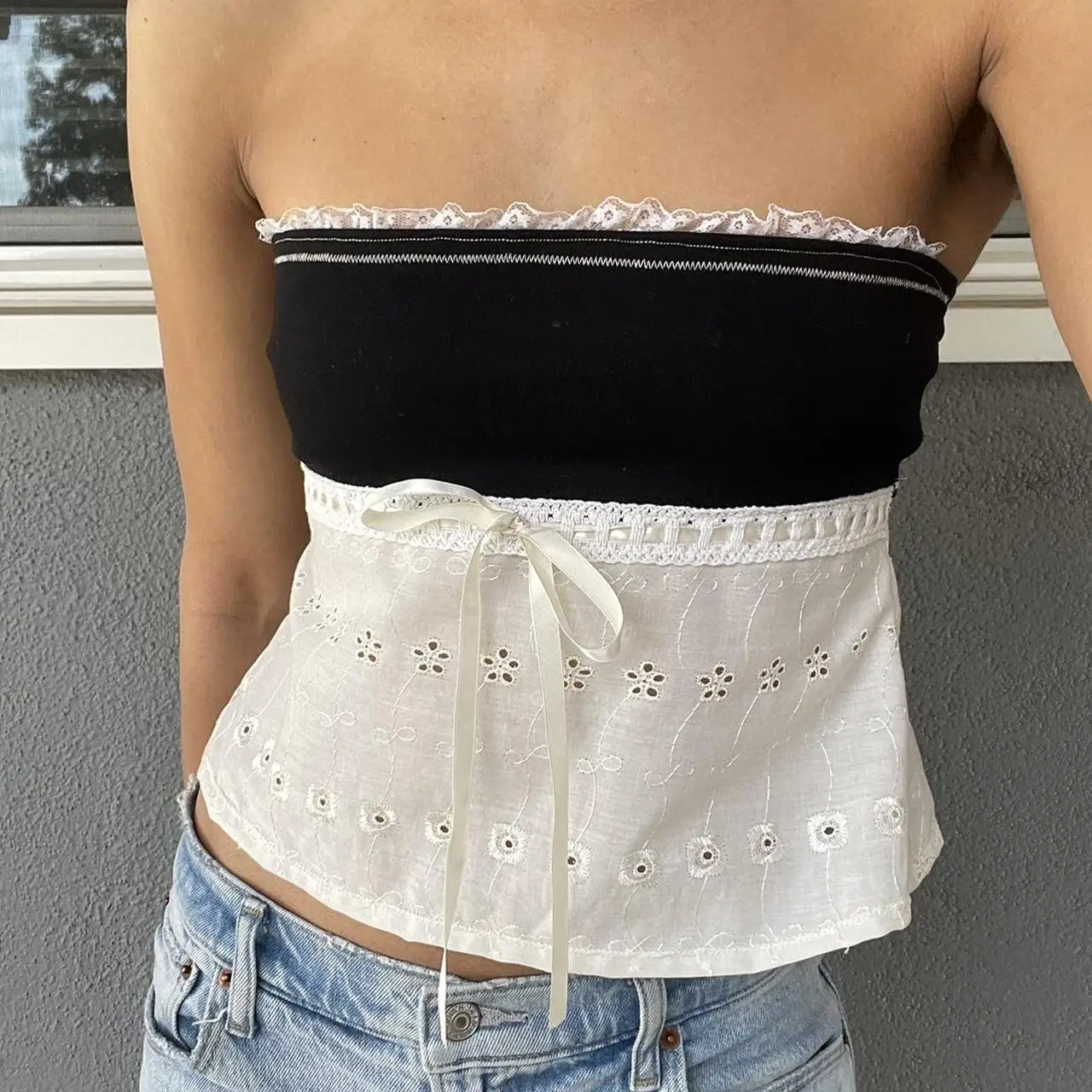 Y2k Circular Camisole Grunge Crop Top