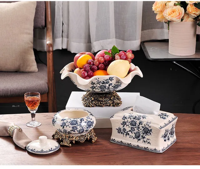 Modern Ceramic Tissue Box Chinese Blue and White Porcelain Desktop Paper  Boxes Ice Crack Decorative Dining Room Napkin Organizer - AliExpress