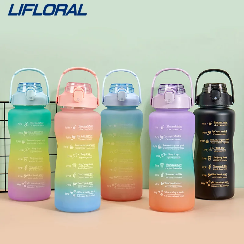 3-piece Set Plastic Water Bottles Outdoor Portable Large Capacity