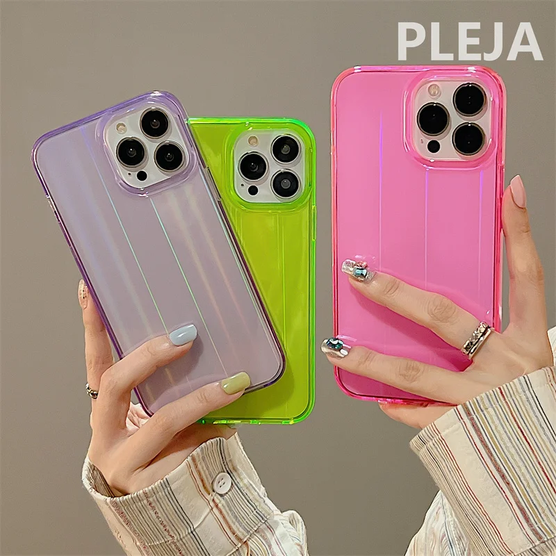 FashionLaserFluorescentYellowPhoneCaseForAppleiPhone141112