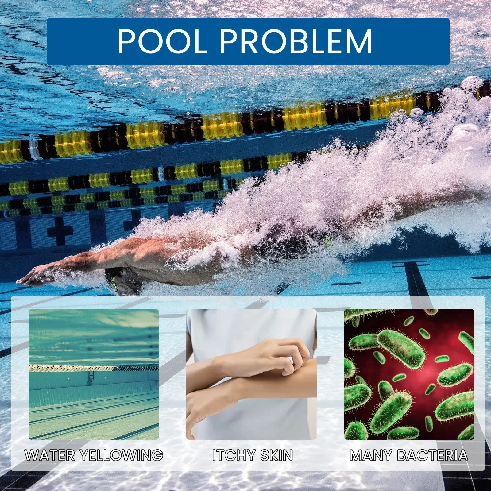 Pool Cleaning Tablets 100pcs/Box Swimming Pool Cleaning Tablet Chlorine Bromine Tablets Cleaner Swimming Spa Hot Tub Cleaning Supplies