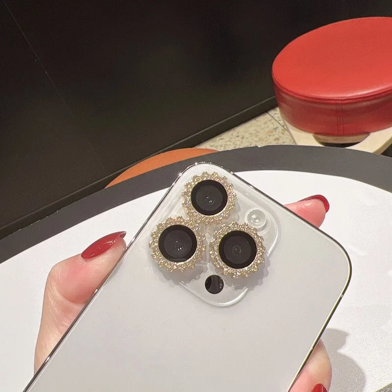 Premium Red Diamond Glass Camera Lens Protector
