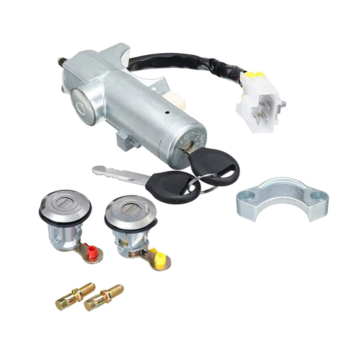 

Car Ignition Switch Left Right Door Lock Set with 2 Keys for Nissan Navara D22 1997 1998-2003 2004 2005 2006