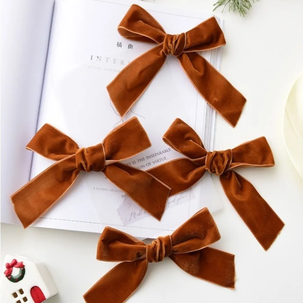 Velvet Christmas Tree Ribbons Red Green Brown