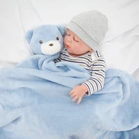 Cartoon Baby Blanket Cute Bear Baby Products Newborn Elephant Air Conditioning Quilt Coral Velvet Soft  Swaddle Wrap