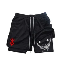 Berserk Men's Sports Shorts 2 in 1, Quick-drying Running Shorts, Gym and Fitness Training Double-layer Shorts for Men 1