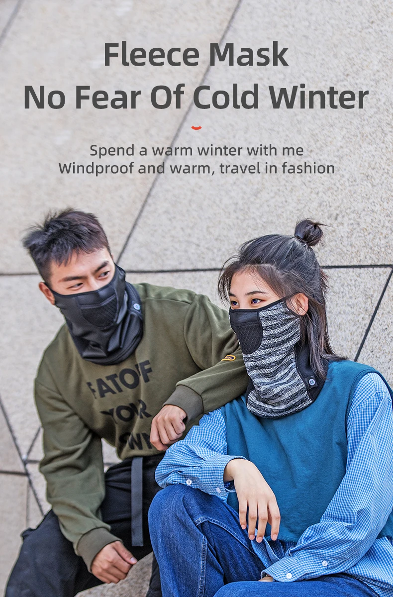 winter cycling face mask front view