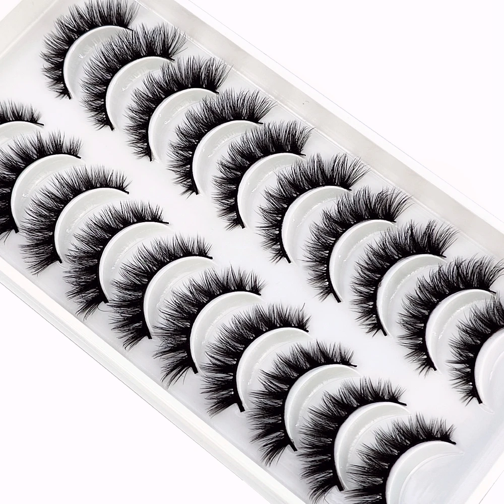 10 Pairs Natural Long False Eyelashes Fake Lashes Makeup 3d Mink Lashes Extension Short Eyelash Mink Eyelashes for Beauty