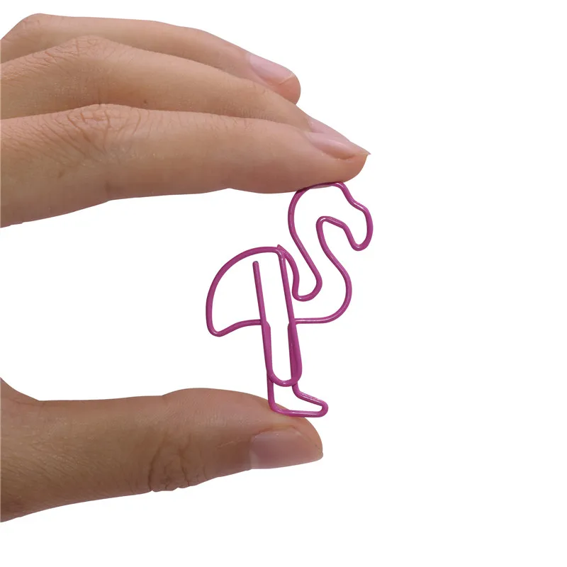 Flamingo Paper Clip Office Supplies Metal Long Tail Clip Folder Pin Paper Ticket Student DIY Clamps Metal bookmarks