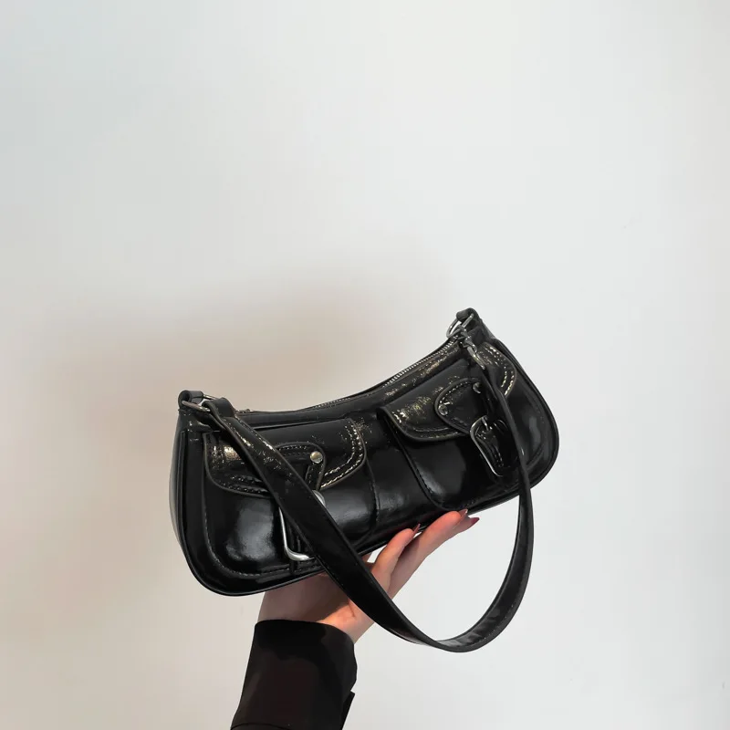 Women's shoulder bag fashion commuting armpit bag personality trendy cool scooter bag small senior sense shoulder crossbody bag - 2