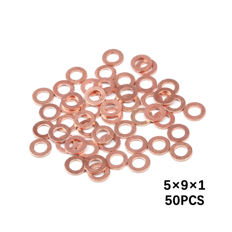 Copper Washer Set Copper Washer Washer Gasket Washer Seal Set Copper Washers M5 M6 M8 M10 M12 M14 M16 Solid Copper Washer Set Shim Flat Ring Gasket Rings Seal Plain Spacer Washers Fastener 10/20/50pcs