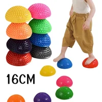 16cm Yoga Ball PVC Inflatable Massage Point Half Fit Ball Balance Trainer Stabilizer GYM Pilates Fitness Balancing Massage Ball 1