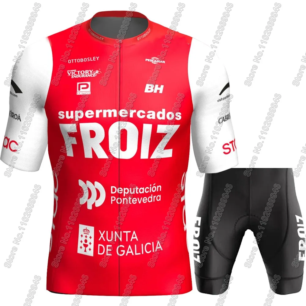 G.D. Supermercados Froiz Cycling Jersey Set Short Sleeve Spain Clothing Road Bike Shirts Suit MTB Shorts Wear Maillot Ropa