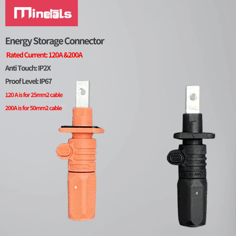 Battery Energy Storage Connector 120A 200A Straight Way Quick Plug Terminal Flame Retardant Waterproof IP67 Power Connector