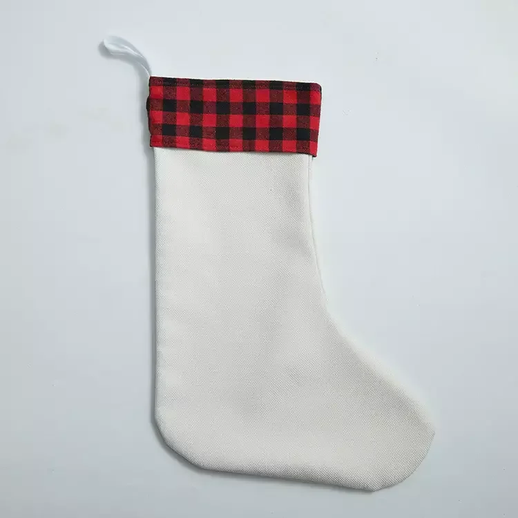 10pcs/Lot RubySub White Short Plush Sublimation Blank Socks Sublimation Christmas Stocking Christmas Stocks