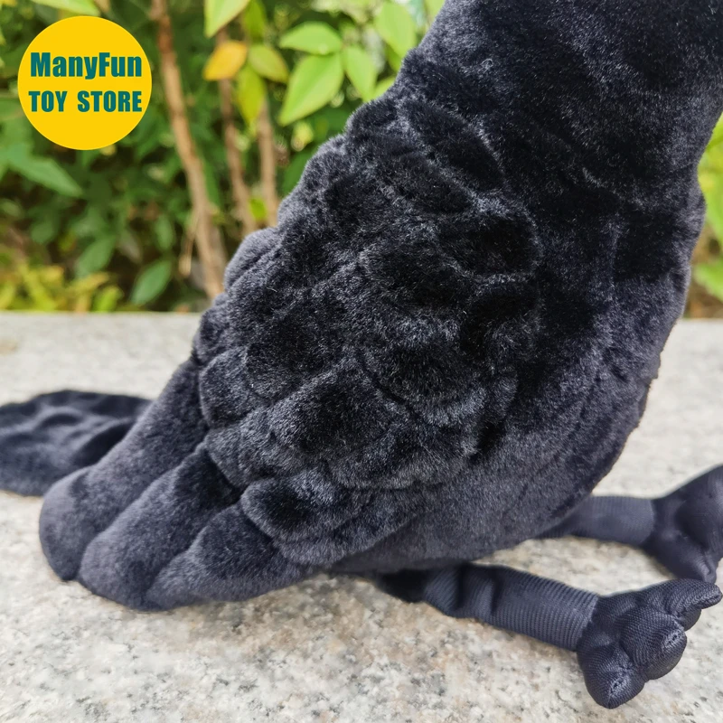 Raven Plush Toy High Fidelity Crow Plushie Corvus Corax Peluche Lifelike Stuffed Animals Simulation Doll Kawai Toy Gifts 3