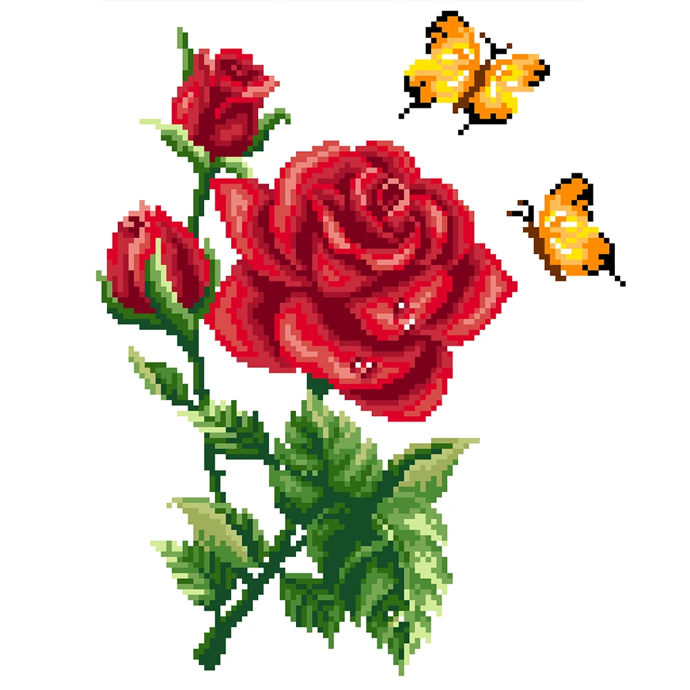 洋書Fleurs perlées Perles & point de croix Ensemble de