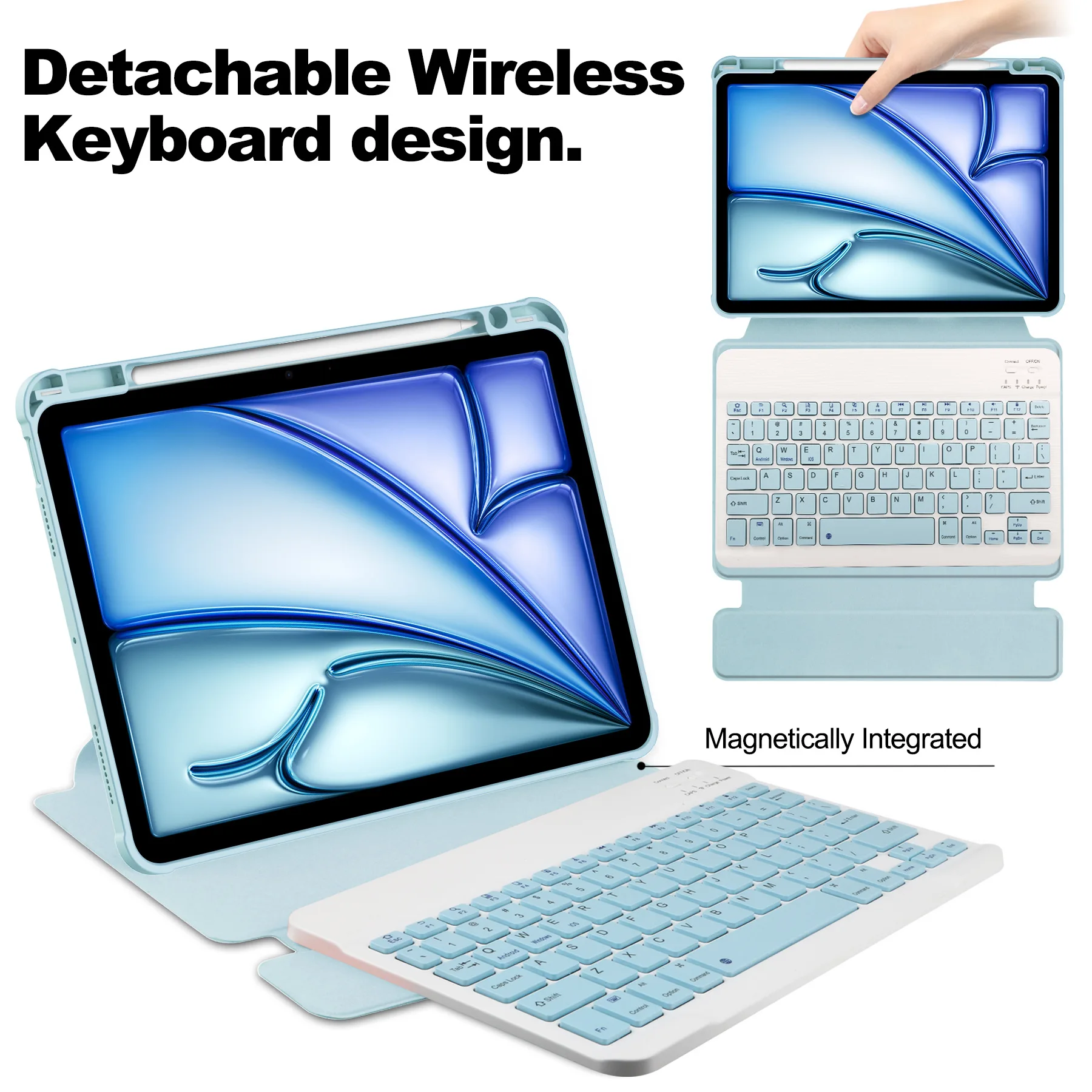 Drehbare Acrylhülle mit Stifthalter für iPad Air 11 (M2/M3) Tablet – Detail 23
