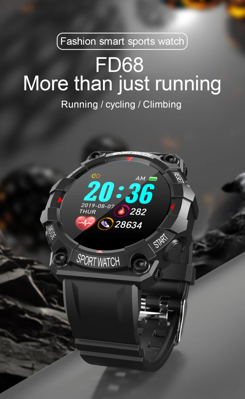 1.44 Inch HD Color Screen Smart Watch Heart Rate Blood Oxygen Monitoring Exercise Pedometer Men Women Sports Smartwatch Weather