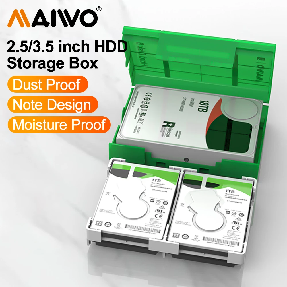 MAIWO 3.5" Portable Hard Disk Protection Case Hard Drive External Storage Case with Waterproof and Shockproof Hard Drive Case