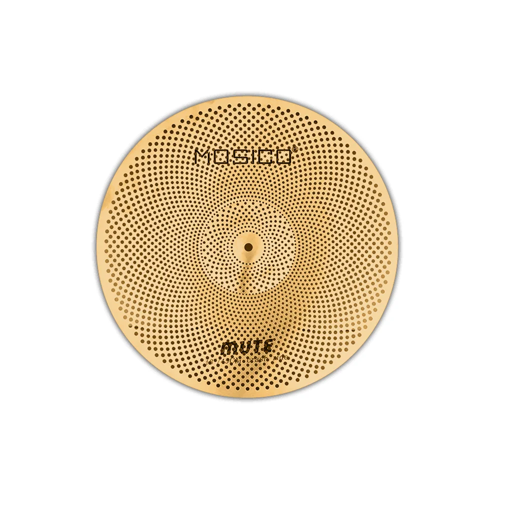 6 Pieces Gold Low Volume Cymbal Set 10" Splash+14" Hi-Hat+16" Crash+18" Crash+20" Ride+Bag for Durm Set