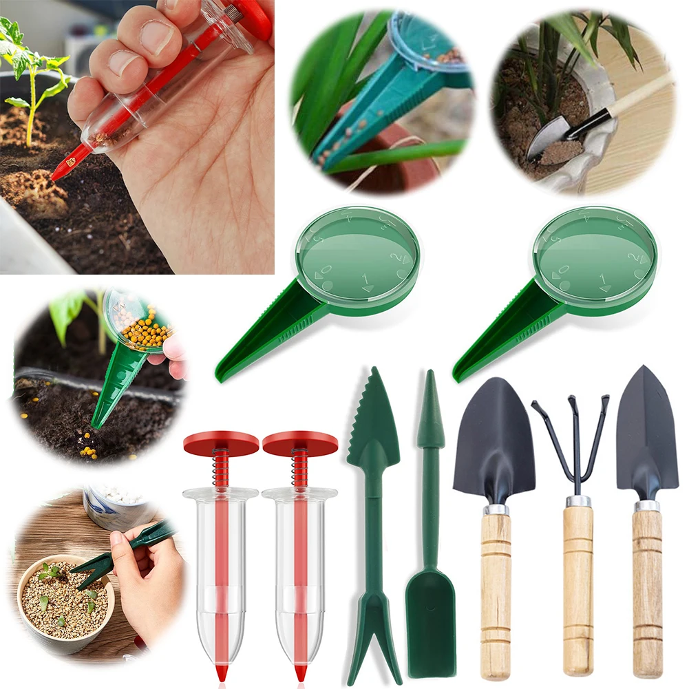 9/1Set Mini Flower Plant Seed Sower with Tools Sowing Helper Manual Sow Gardening Plastic Seed Spreader for Garden Planting Tool