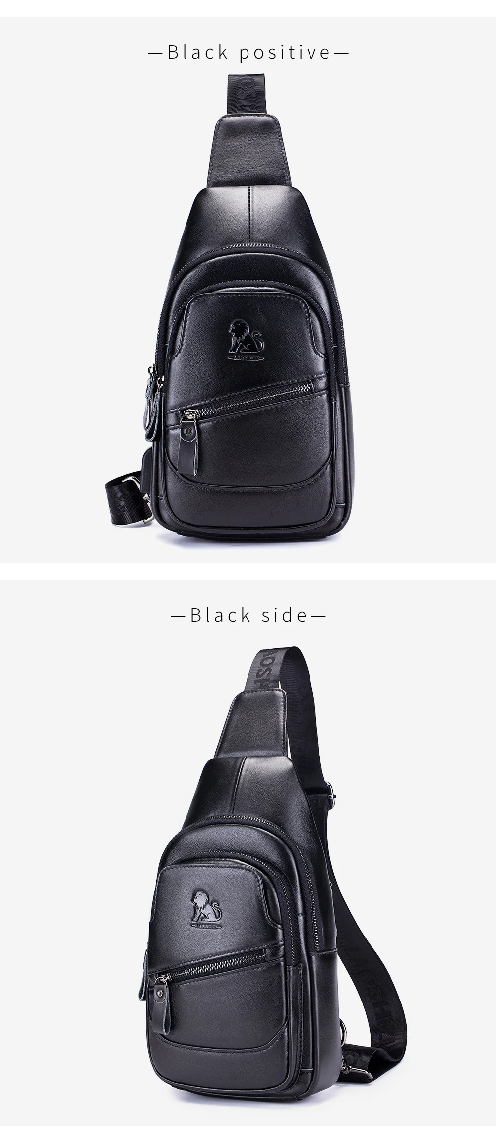 Rindsleder Brusttasche für Herren lässige Herren Umhängetasche USB Top Layer Rindsleder Front Umhängetasche – Detail 10