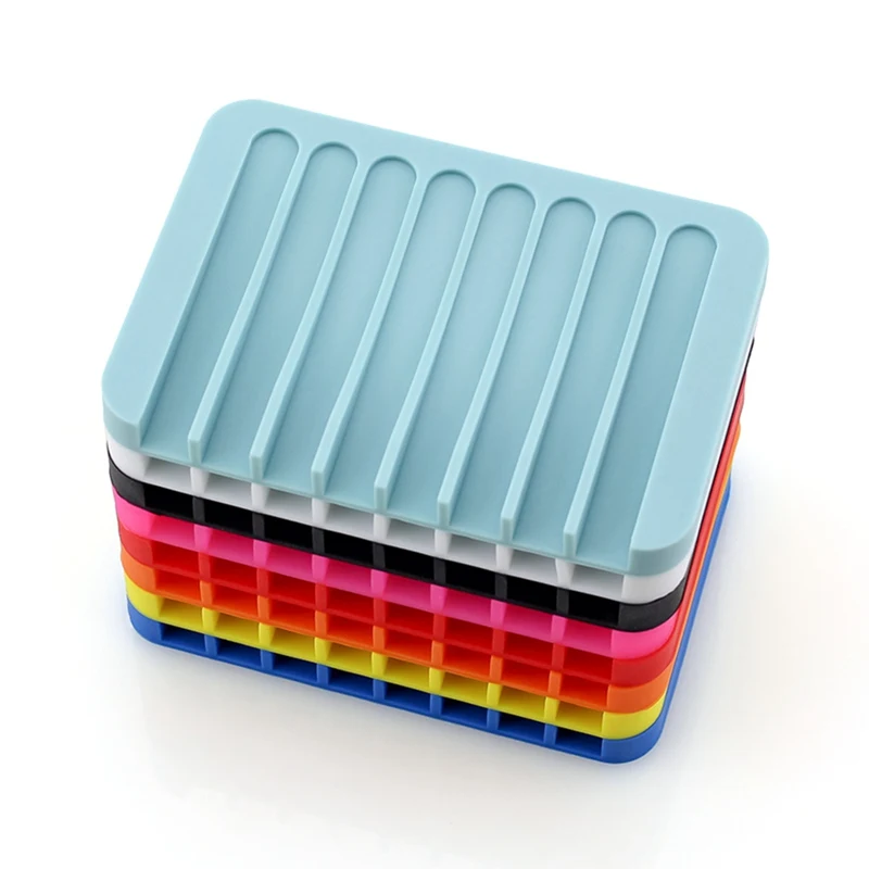 Multicolor Silicone Soap Tray 1Pc - Flexible Silicone Soap Dish