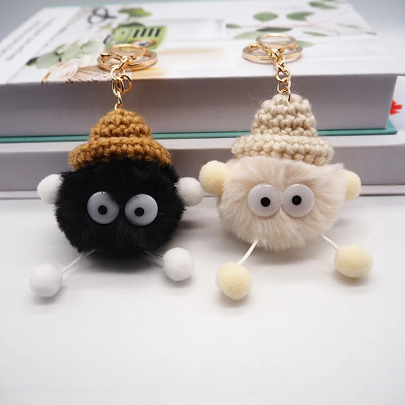 Аниме Totoro плюшевый брелок Llaveros Mujer шарик из искусственного кроличьего меха помпон кольца для ключей для женщин и девушек в сумке автомобильные ключи пряжки ювелирные изделия в подарок