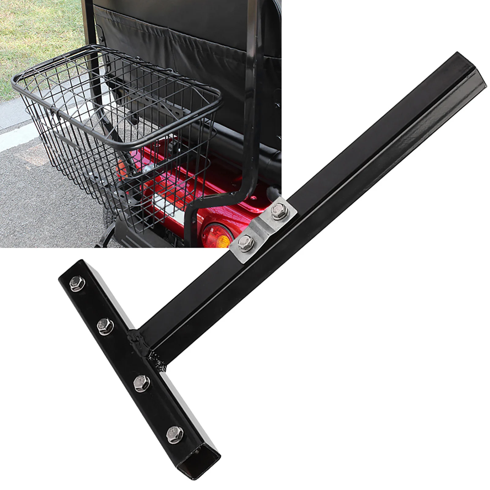 Iron Bracket for Mobility Scooter Rear Basket Mounted Bracket Modification Accessory Replacement NO Basket for Elderly/ Disabled
