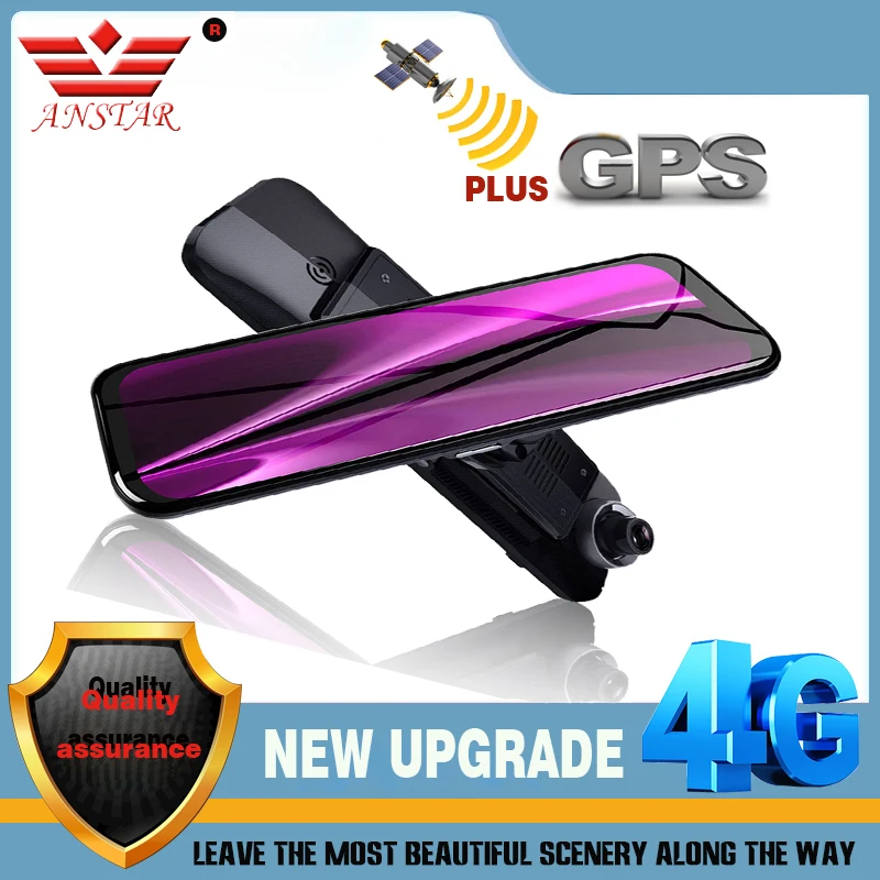 Anstar Android 4G 10'' Rearview Mirror Night Vision Car Mirror FHD 1080P Dash Cam ADAS GPS Rear View Car Video Recorder