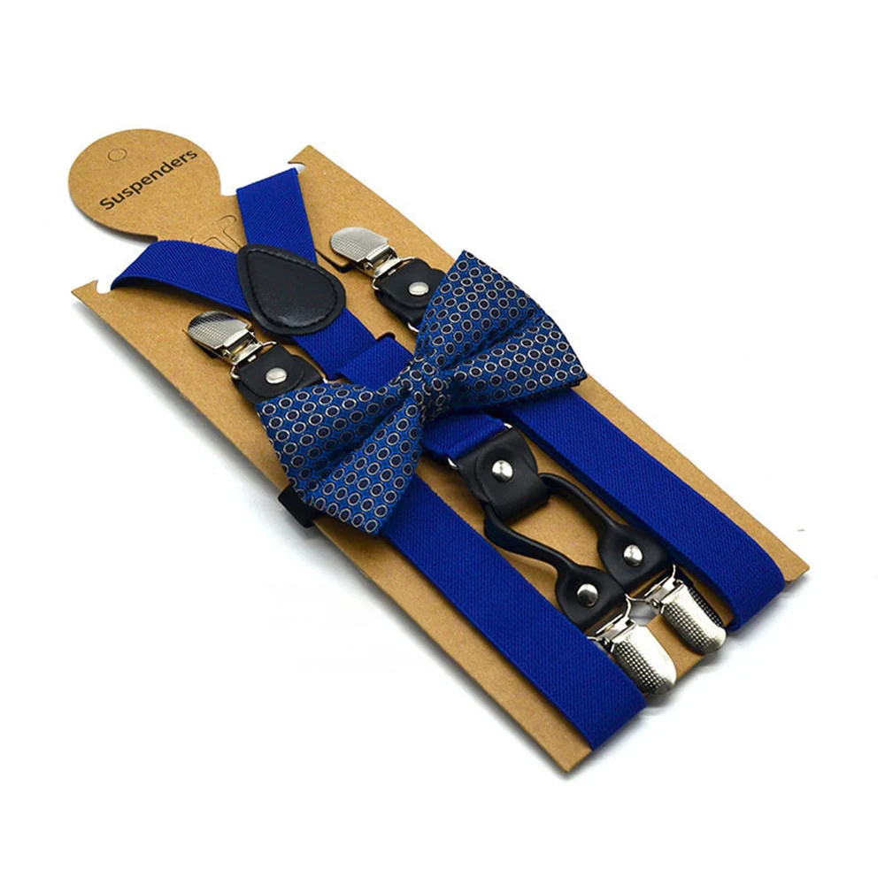 Solid Color Bowknot Elastic Leather Suspenders Braces Men Women Adjustable Straps For Wedding Suit Skirt Accessories Gift
