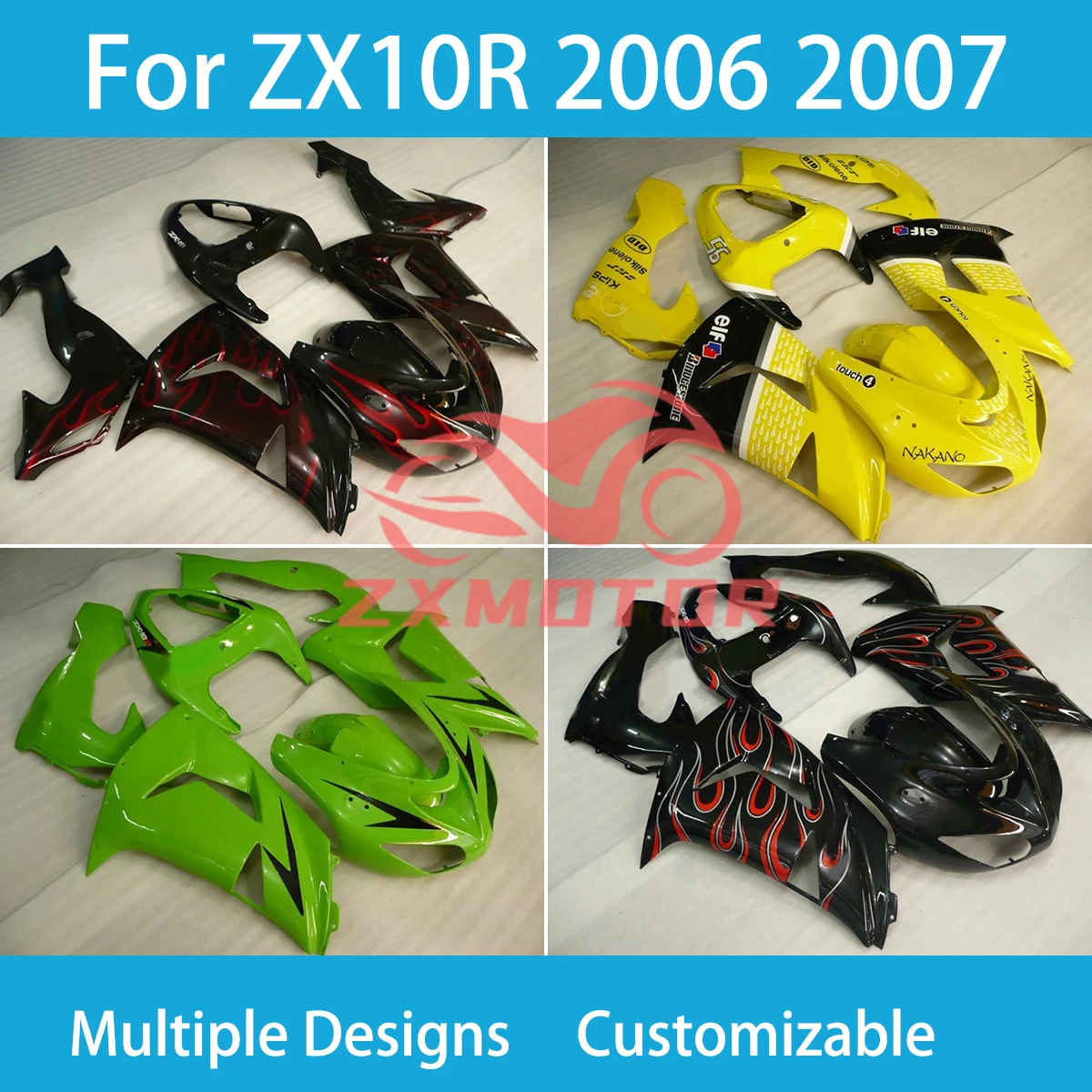 

Fairings for Kawasaki Ninja ZX10R 2006 2007 Racing Motorcycle Body Parts Set Fairing Kit ZX 10R 06 07