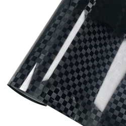 Cosmic Hex Black Carbon Fiber Vinyl Wrap for Vehicle Interior & Exterior (Checkered black)