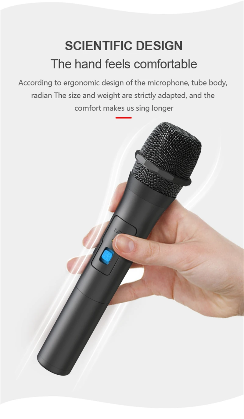 VHF Wireless Handheld Microphone For Recording Stage Speakers Singing Parties Karaoke ABS Paint Universal Wireless Microphone